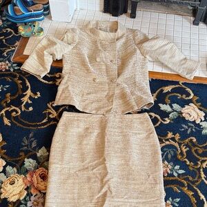 Talbots Beige Textured metallic  Suit Set- retail 400